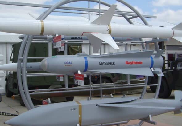 Raytheon missiles on display. Photo: Wikimedia Commons/David Monniaux.