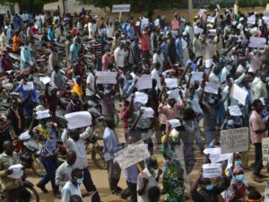 Protestors across Mali, Burkina Faso, and Chad rejecting France and its "second wave of colonialism" in Africa. Photo: Al-Estiklal Newspaper/File photo.
