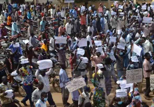 Protestors across Mali, Burkina Faso, and Chad rejecting France and its "second wave of colonialism" in Africa. Photo: Al-Estiklal Newspaper/File photo.