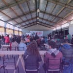 Attendees listening to a presentation during the third Continental Assembly of ALBA Movements, April 2022. Photo: CapireMov.