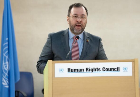 Venezuelan Foreign Affairs Minister Yvan Gil giving a speech at the UN Human Rights Council. Photo: File photo.