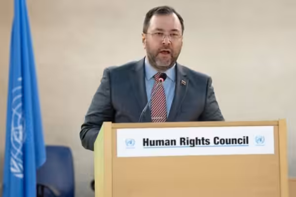 Venezuelan Foreign Affairs Minister Yvan Gil giving a speech at the UN Human Rights Council. Photo: File photo.