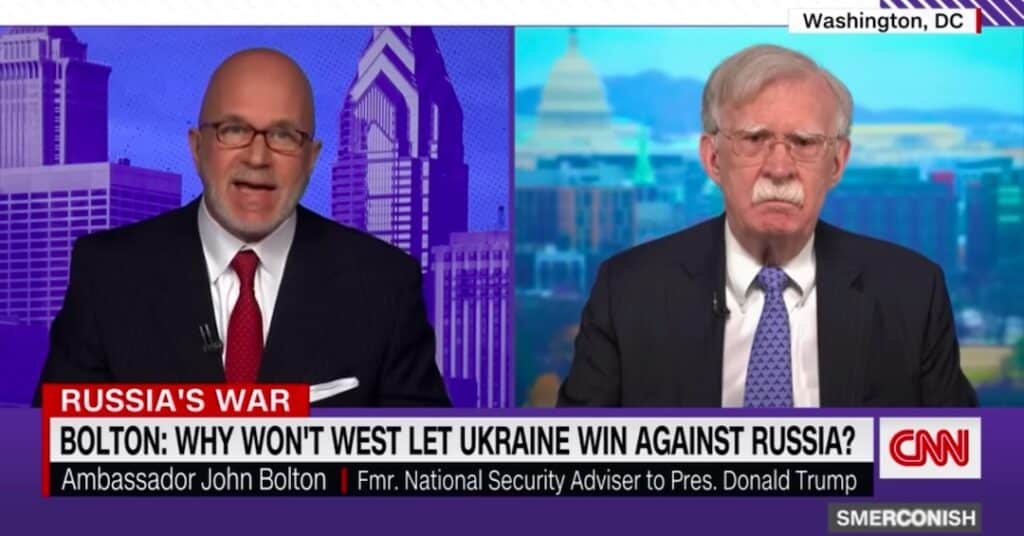 John Bolton interviewed by CNN. Photo: File photo.