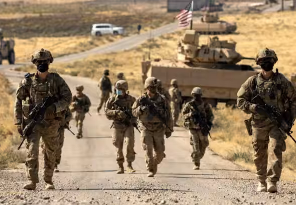 US soldiers in a Syrian oilfield. File photo.