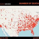 US map showing the states where there is the most gun violence. Photo: gunviolencearchive.org.