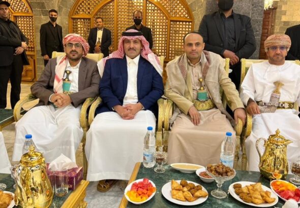 Delegations from Saudi Arabia and Oman arrive in Yemen’s capital Sana’a on April 8, 2023 to hold talks with officials from the Ansarullah resistance movement. Photo: Via Twitter.