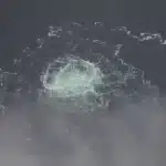 Gas emanating from the Nord Stream 2 pipeline in the Baltic Sea, September 28, 2022. Photo: Swedish Coast Guard.