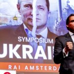 Dutch far-right MP Thierry Baudet (Forum for Democracy) speaking at Symposium Ukraine in Amsterdam on July 10, 2022. Photo: Robin Utrecht/AFP.