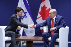 Justin Trudeau (left) and Benjamin Netanyahu (right), leaders of Canada and Israel, respectively. Photo: Twitter/@JustinTrudeau.
