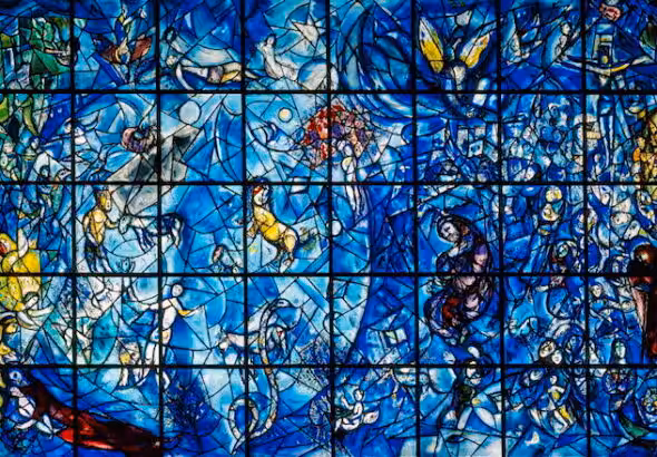 Mark Chagall Peace window, UN 1967. Photo: The Automatic Earth.