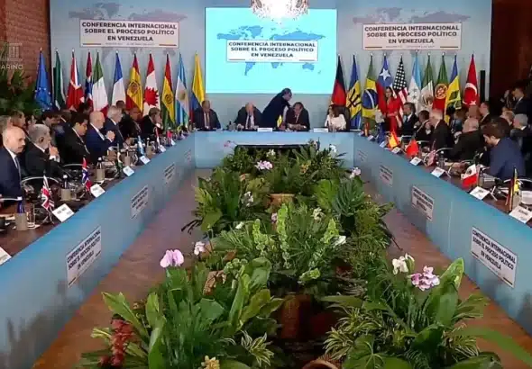 Plenary Session of the International Conference on the Political Process in Venezuela, presided over by Colombian President Gustavo Petro, and held in Bogotá this Tuesday, April 25, 2023. Photo: Colombian Presidential Press.