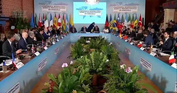 Plenary Session of the International Conference on the Political Process in Venezuela, presided over by Colombian President Gustavo Petro, and held in Bogotá this Tuesday, April 25, 2023. Photo: Colombian Presidential Press.