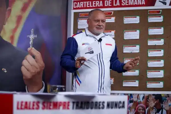 Venezuelan Chavista leader and deputy, Diosdado Cabello, during his show Con el Mazo Dando. Photo: Con el Mazo Dando.