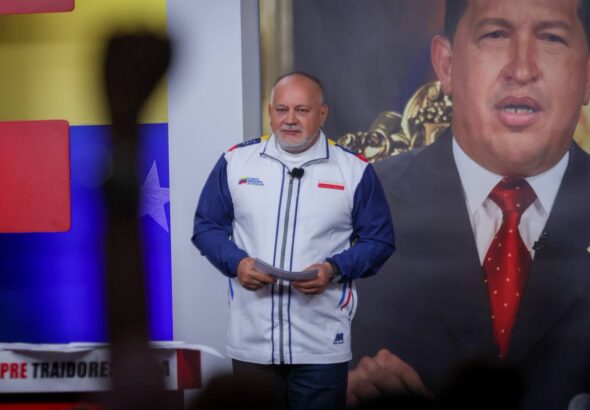Featured image: PSUV vice president Diosdado Cabello in his TV program Con El Mazo Dando. Photo: Twitter/@RedRadioVe.