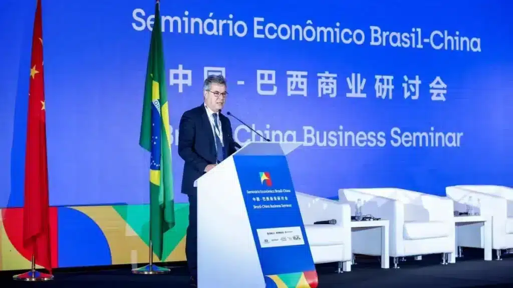 Jorge Viana, presidente da Apex-Brasil, during the Brazil-China Business Seminar. Photo: Apex-Brasil via CNN