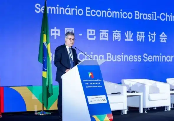 Jorge Viana, presidente da Apex-Brasil, during the Brazil-China Business Seminar. Photo: Apex-Brasil via CNN