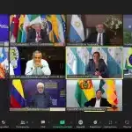 Screenshot showing all attendees of the Latin American Anti-Inflation Summit held via video conference this Wednesday, April 5, 2023. Photo: Ultimas Noticias.