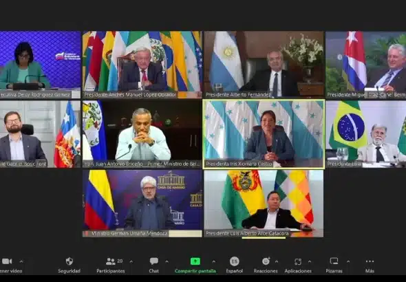 Screenshot showing all attendees of the Latin American Anti-Inflation Summit held via video conference this Wednesday, April 5, 2023. Photo: Ultimas Noticias.