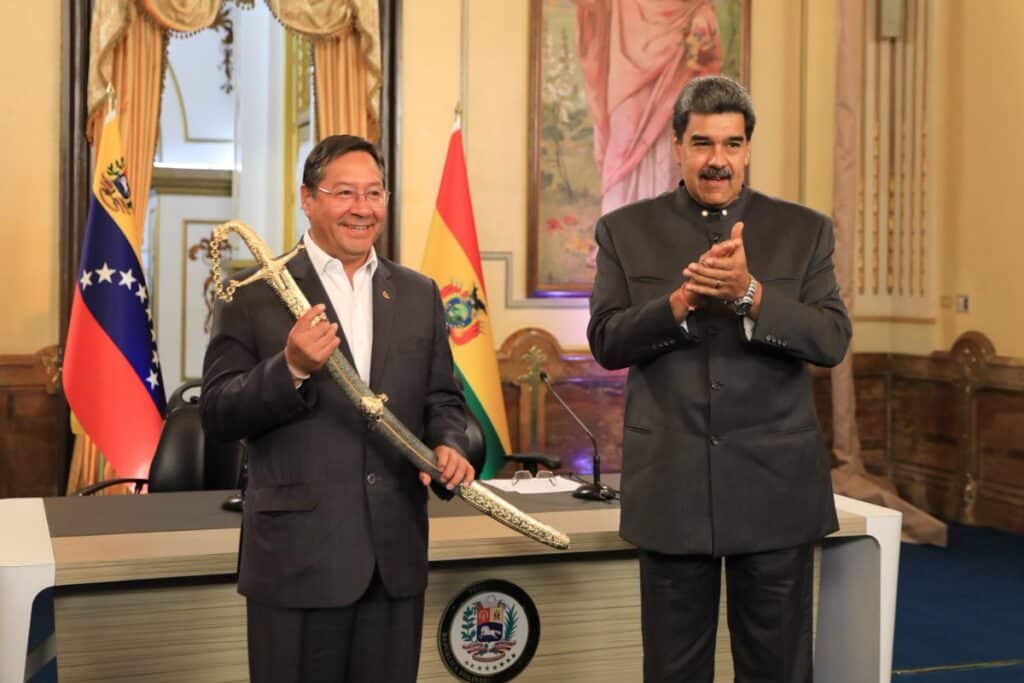 Venezuelan President Nicolás Maduro and Bolivian President Luis Arce meet in Caracas, Venezuela, April 20, 2023. Photo: Presidential Press.