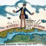 An early 20th century cartoon on the Monroe Doctrine.