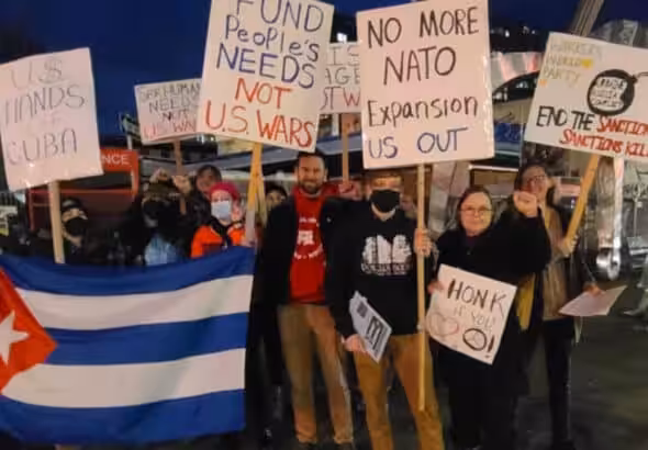 Demonstration against NATO., Portland, Oregon, Jan. 19, 2023. Photo: Lyn Neeley.