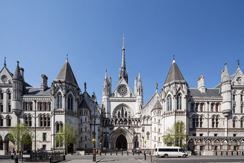 The facade of the Royal Courts of Justice, where the High Court and Court of Appeal of England and Wales are located in London, United Kingdom. Photo: David Castor/File photo.