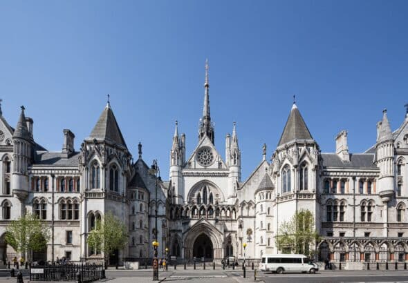 The facade of the Royal Courts of Justice, where the High Court and Court of Appeal of England and Wales are located in London, United Kingdom. Photo: David Castor/File photo.