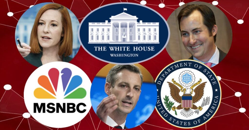 Graphic showing the cozy relation between the White House and US mainstream media. Photo: Author.