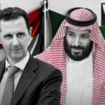 Photo edit of Bashar al-Assad (left) and Mohammed bin Salman Al Saud (MbS, right), leaders of Syria and Saudi Arabia, respectively. Photo: The Cradle.