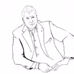 Steven Donziger drawn by Nathaniel St. Clair.