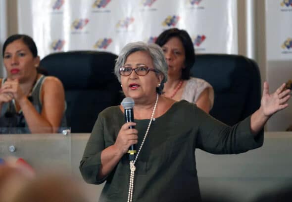 Tibisay Lucena, former president of the National Electoral Council of Venezuela. Photo: AP/Ariana Cubillos.