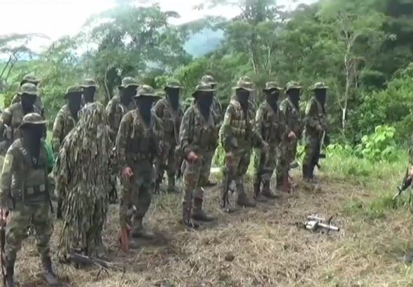Paramilitary group in Colombia. Photo: File photo.