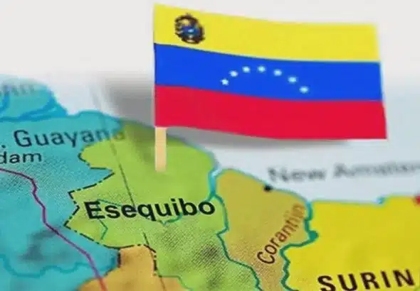 Map showing the location of the Essequibo region, disputed between Venezuela and Guyana. Photo: RedRadioVE/File photo.