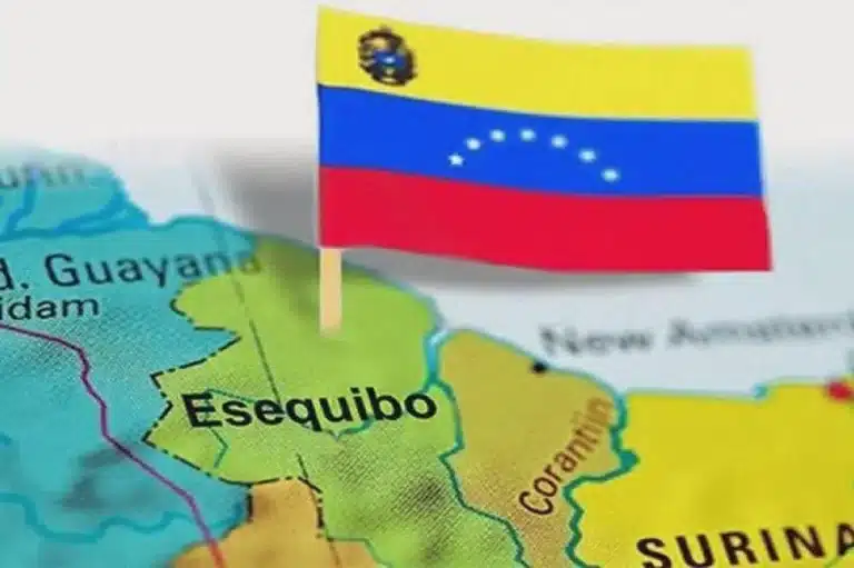 Map showing the location of the Essequibo region, disputed between Venezuela and Guyana. Photo: RedRadioVE/File photo.