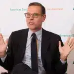 Venezuelan polling expert and notable anti-Chavista Luis Vicente León during a speech at the heavily US-funded Americas Society/Council of the Americas in 2015. Photo: Roey Yohai/AS/COA/File photo.