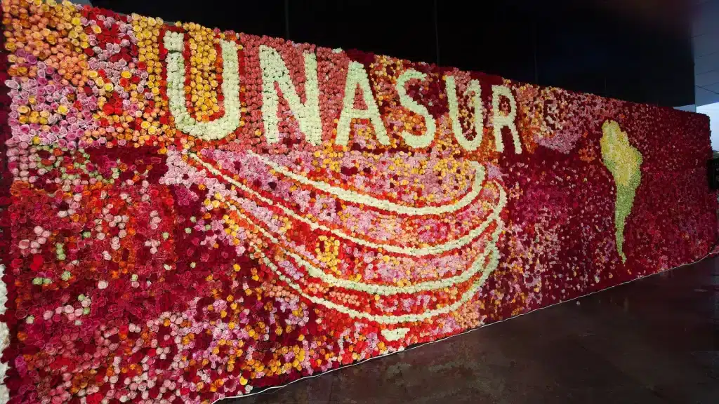 Decoration from the inauguration event of the new UNASUR headquarters in Quito, Ecuador, December 5, 2014. Photo: Foreign Affairs Ministry of Ecuador.