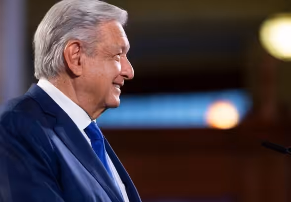 Mexican President Andrés Manuel López Obrador during his daily press conference. Photo: Mexican Presidency.