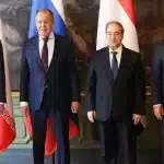 From left to right: The foreign ministers of Iran, Russia, Syria and Türkiye meet in Moscow on May 10. Photo: Cem Ozdel/Anadolu Agency via Getty Images.