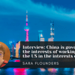 Interview with Sara Flounders. Photo: Global Times.