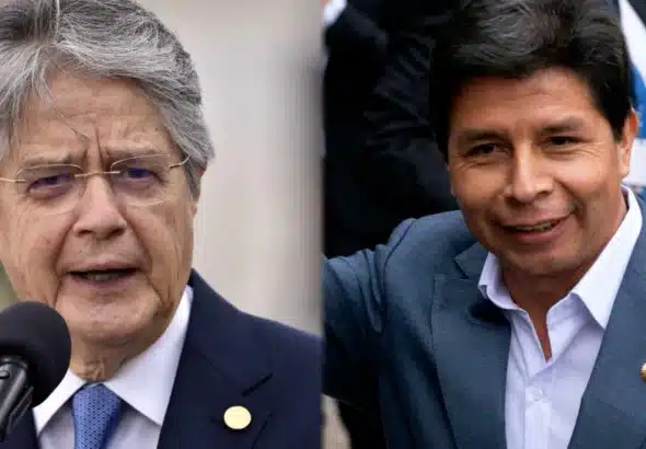 Peruvian President Pedro Castillo (right) and Ecuadorian President Guillermo Lasso (left). Photo: CNN/File photo.