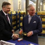 Prince Charles in the gold vaults at the Bank of England. The chambers hold around 400,000 bars of gold worth more than £100 billion. Photo: AFP/Getty Images.
