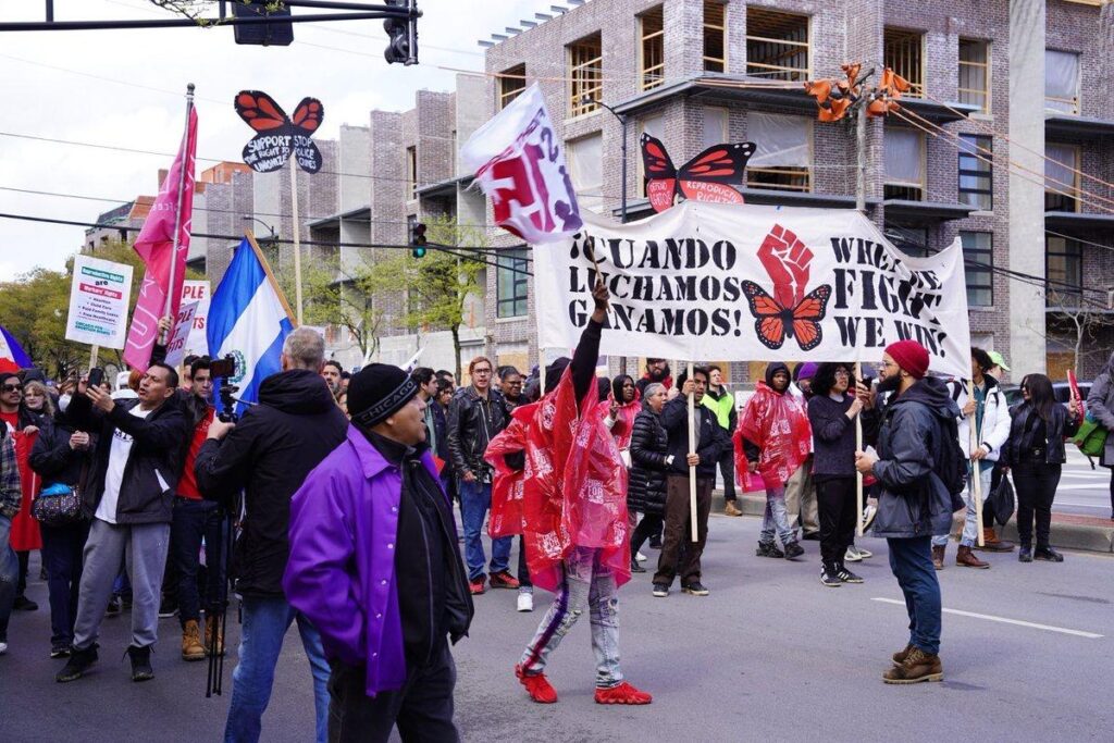May Day march in Chicago. Photo: Twitter/@CAARPRNow.