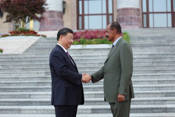 President Xi Jinping holds a welcome ceremony for President Isaias Afwerki of the State of Eritrea at the square outside the east entrance of the Great Hall of the People prior to their talks in Beijing, capital of China, May 15, 2023. Xi held talks with Isaias, who is on a state visit to China, in Beijing on Monday. Photo: Xinhua.