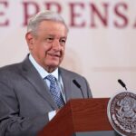 The president of Mexico, Andrés Manuel López Obrador, at his regular morning conference. File photo.