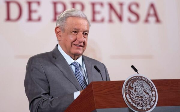 The president of Mexico, Andrés Manuel López Obrador, at his regular morning conference. File photo.