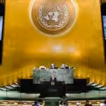 Foreign Minister of China Wang Yi addresses the 77th session of the United Nations General Assembly, Saturday, Sept. 24, 2022 at U.N. headquarters. Photo: Mary Altaffer/AP.