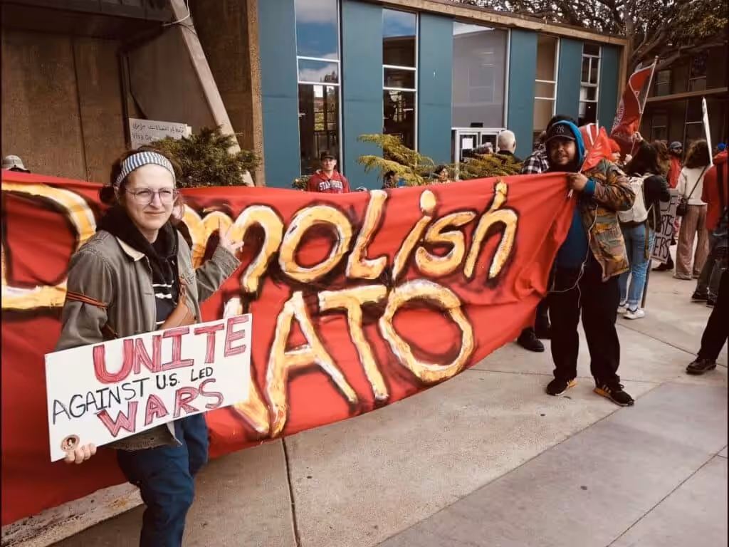 A demonstration by the Anti-NATO Movement. Photo: Social media.