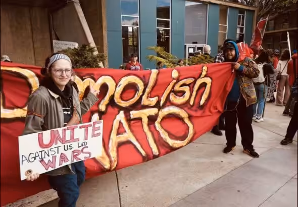 A demonstration by the Anti-NATO Movement. Photo: Social media.