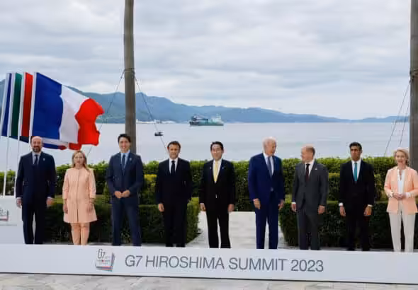 G7 leaders gather in Hiroshima, Japan. Photo: Reuters.