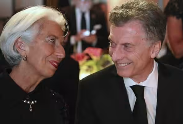 Former IMF director Cristine Lagarde and Mauricio Macri. Photo: Misión Verdad.